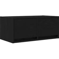 Helloshop26 - Kompakter wandmontierter TV-Schrank 60 x 31 x 25 cm praktische Aufbewahrung modernes Design aus Holzwerkstoff schwarz
