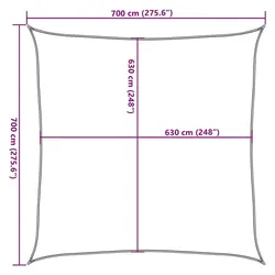 vidaXL, Sonnensegel, Rasenor (700 x 700 cm)