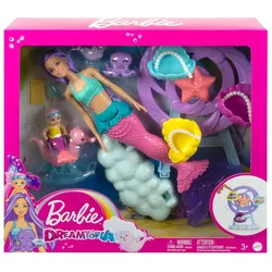 Mattel HLC30 - Barbie - Dreamtopia - Meerjungfrau-Set mit 2 Puppen & Zubehör