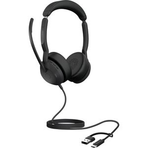 Jabra Headset Evolve2 50 MS Stereo, USB-C, USB-A, Bluetooth, On-Ear