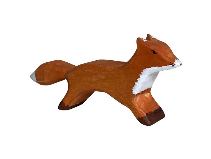 Holztier Fuchs, handgefertigt, 14 x 6 x 2,5 cm