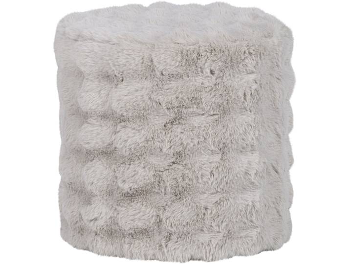 Hocker WOOOD Olven mit Dream-Flauschbezug und runder Form B 46 x T 46 x H 46 cm , beige (natur), B:46cm H:46cm T:46cm, Hocker, Hocker, Gute Verschleissfestigkeit, flauschige Haarstruktur, montiert geliefert