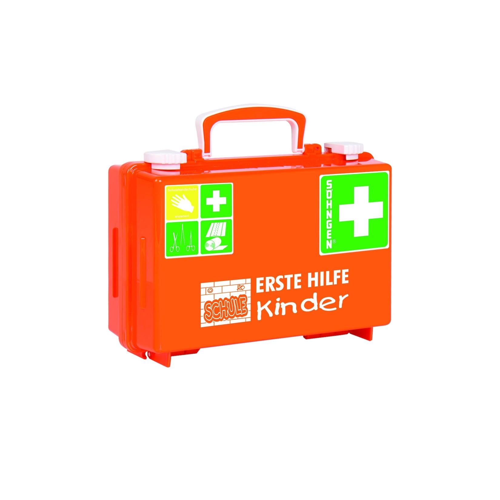 Söhngen Erste-Hilfe Koffer Quick-CD Kombi Schule orange Notfall-Koffer Kinder