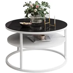 COUCHTISCH CIRI SLIM GLASS mit Regal