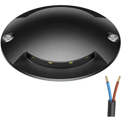 ledscom.de LED Bodenleuchte, Wegmarkierung RUNDA für außen, IP67, 2-flammig, anthrazit, rund, 70mm Ø, warmweiß
