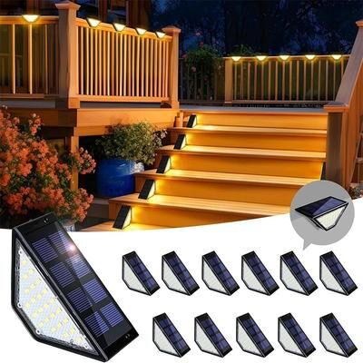 Inspired Living GlowGuard Solar Deck Lights Waterproof Solar Step Lights For Fence Railing Patio And Pathway 2pcs