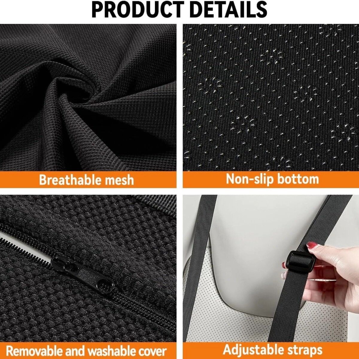 INF Ergonomisches Memory-Schaum Lendenkissen für Auto – Komfortable Rückenstütze 39cm x 18cm x 7cm Grau