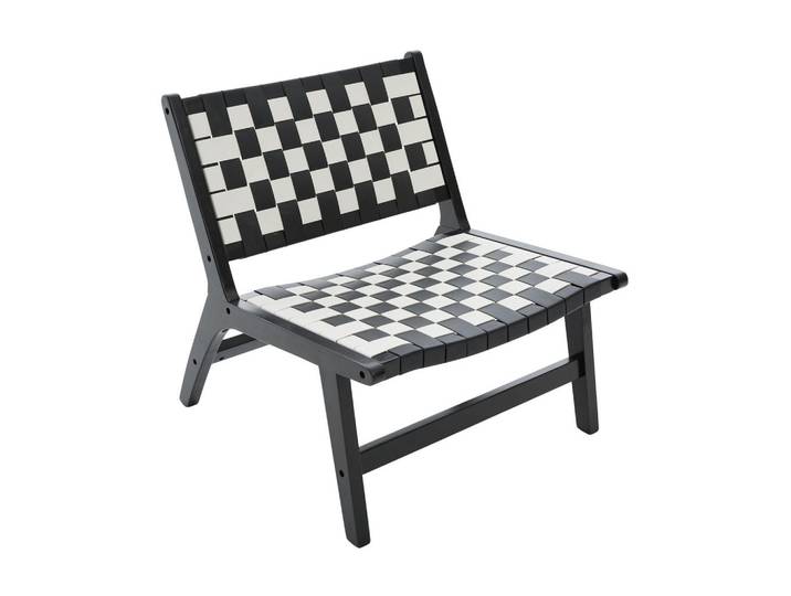 Lvhom Relaxsessel mit Holzgestell, Kunstleder Flechtwerk, Breite Sitzfläche, Schwarz, 66x72x71 cm, Wohnzimmer, Sessel, Relaxsessel