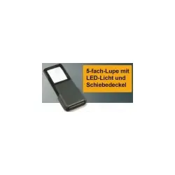 Leuchtlupe, 5-fache Vergrößerung mit Schiebedeckel