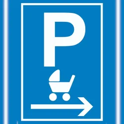 HB-Druck Kinderwagen Parkplatz rechts Schild A3 (297x420mm)