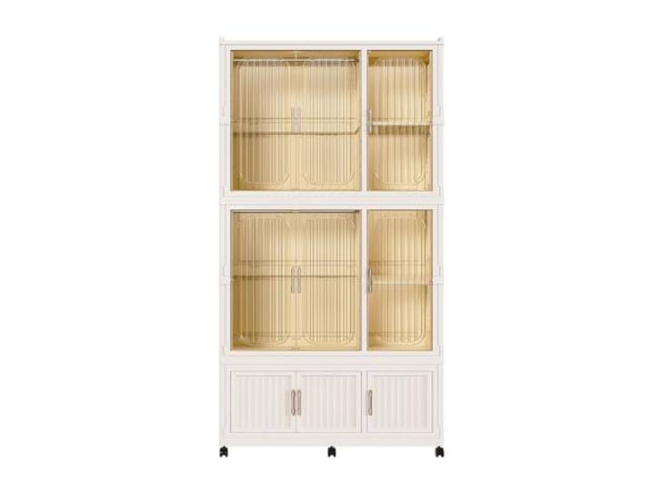 I0I&I0I Kleiderschrank, Modular, Faltbar, Magnettüren, Kleiderstangen, Rollen Mit Feststellbremse, Viel Stauraum Für Schlafzimmer, Mietwohnung Und Kinderzimmer (3 * 5)