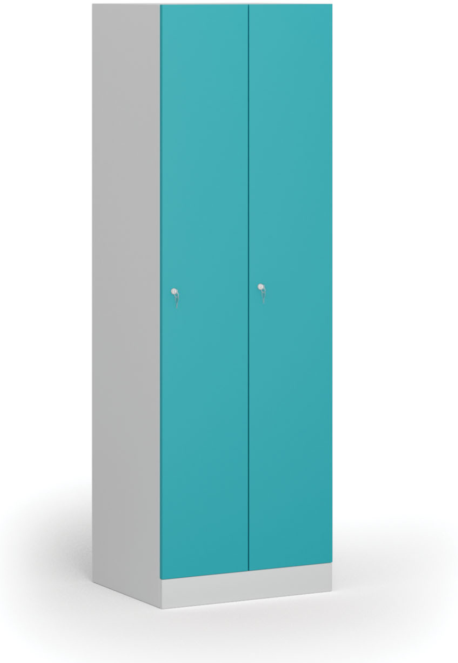 B2B Partner Metallspind S1, 2 Abteile, 1850 x 600 x 500 mm, Zylinderschloss, grüne Tür
