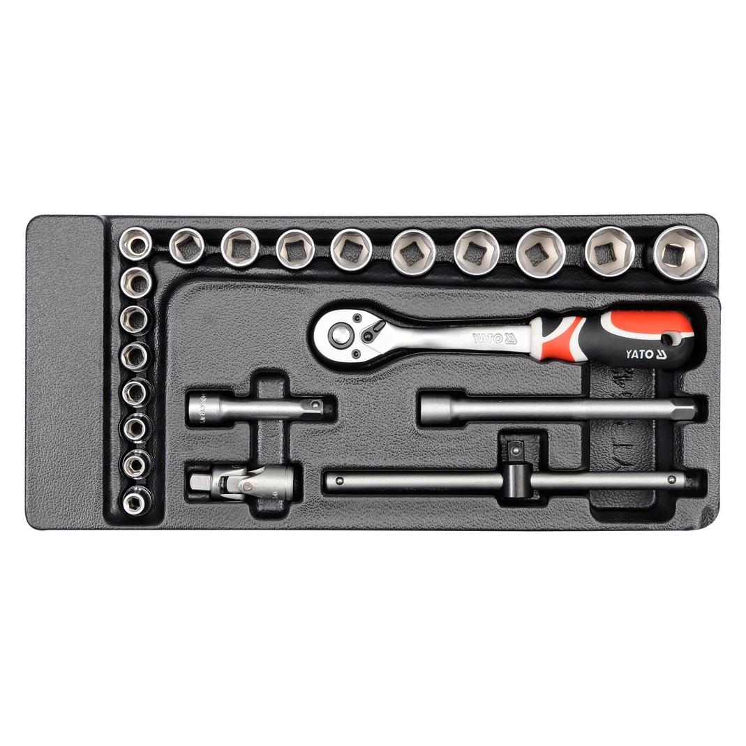 Yato PVC TRAY WITH 22PCS SOCKET SET 38 622 (YT-5542)