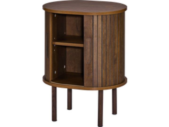 LIVARNO® Table de chevet avec portes à rideau (chêne foncé)