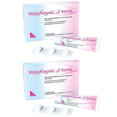 Mykofungin 3 Kombi 200 mg Vaginaltab.+10 mg/g Cre. 2x 2x1 St Kombipackung