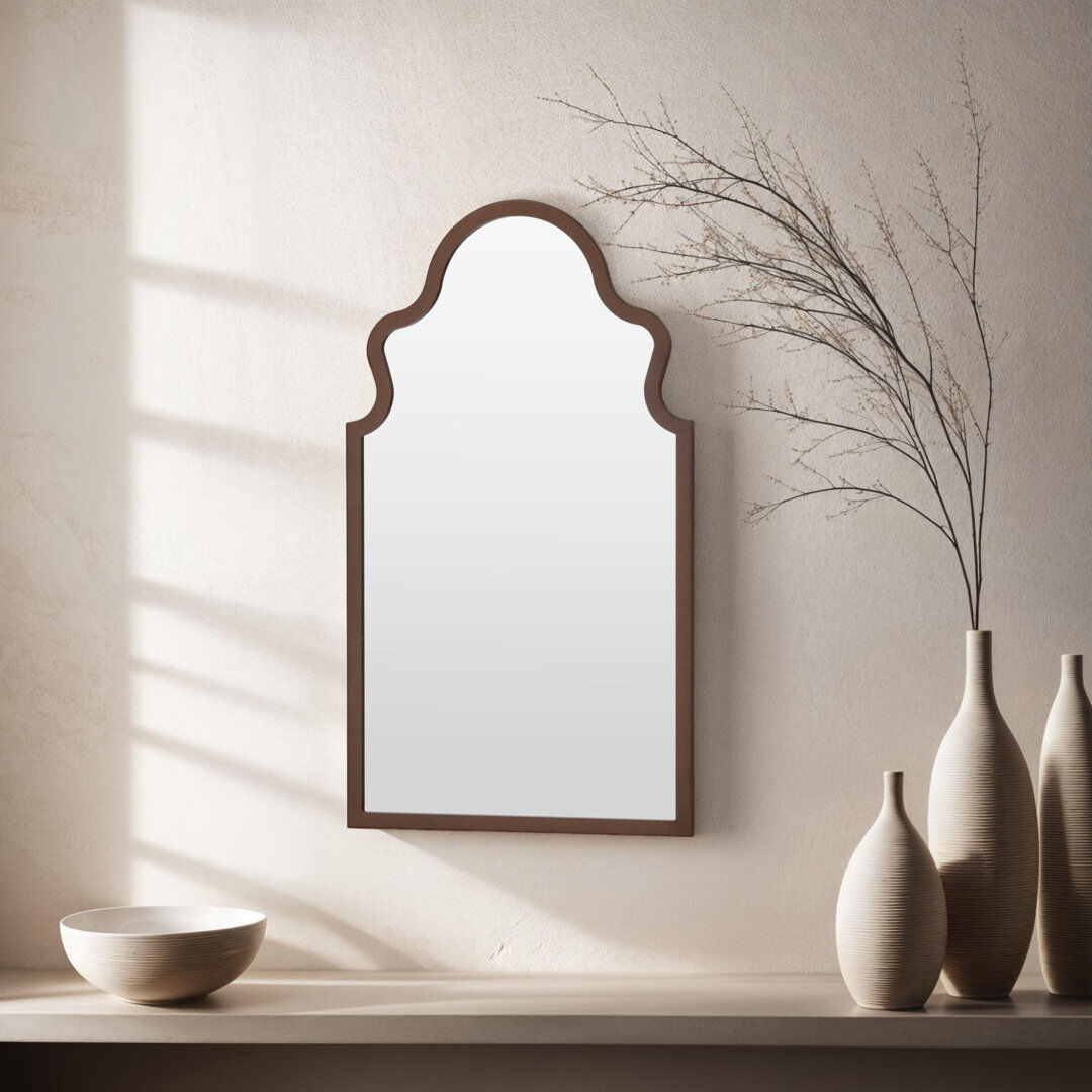 Lark Manor Bagneux Moroc Arch Wood Framed Wall Mounted Accent Mirror Bronze 98.3cm H x 51.8cm W