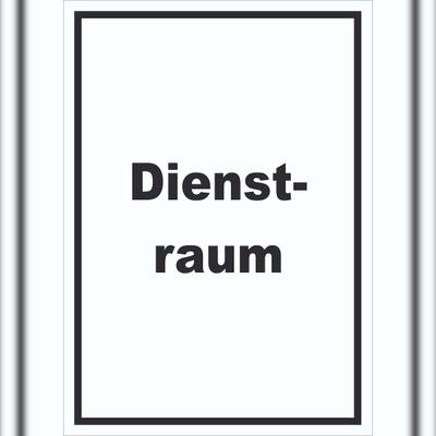 HB-Druck Dienstraum Schild mit Text Büro hochkant A1 Rückseite selbstklebend