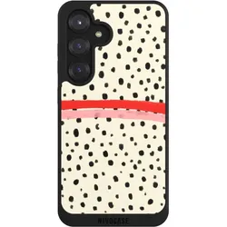 Nivocase Handyhülle für Samsung Galaxy S25 Hülle NIVOpure Case Schwarz Kunst Punkte Streifen (Samsung Galaxy S25), Smartphone Hülle, Schwarz