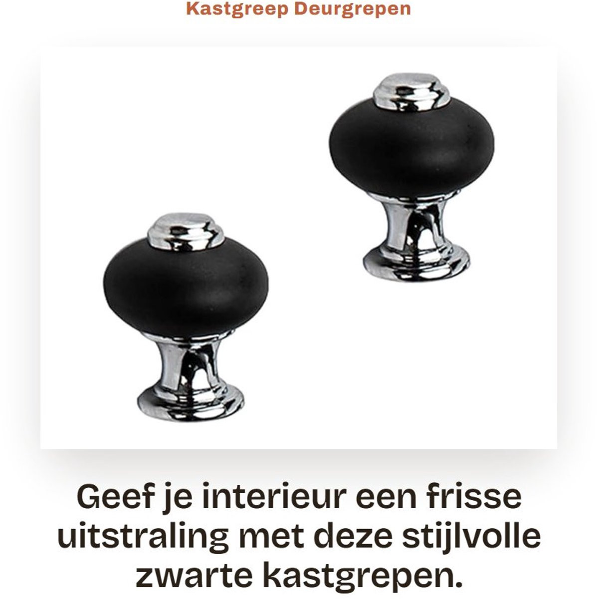 Dailygoods Kastgreep Zwart - Glanzende Zinklegering Meubelgreep voor Dressoir en Deuren
