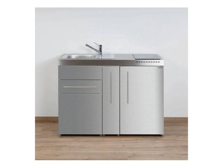 Stengel Küchenzeile 120 cm Premiumline MP 120 A Singleküche mit E-Geräten, Küchenblock mit Spüle, E-Geräten: Kühlschrank, Induktionskochfeld