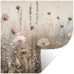 WANDTATTOO Blumen - Rosa - Modern - Beige Wanddeko 50x50 cm