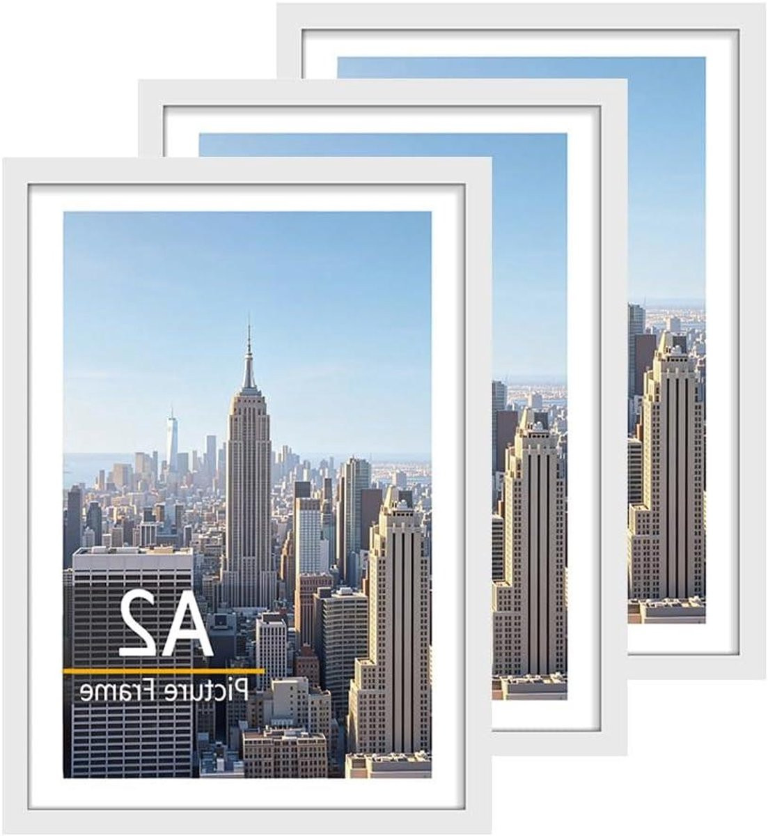 Wit Fotolijst A2 Wandlijst van Breukbestendig PVC - 42 x 59,4 cm