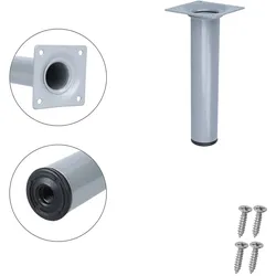 MS Beschläge Schrankfuss h 150mm Sofafuss Silber ø 30mm Möbelfuss Tischbein Möbel-Stützfuss