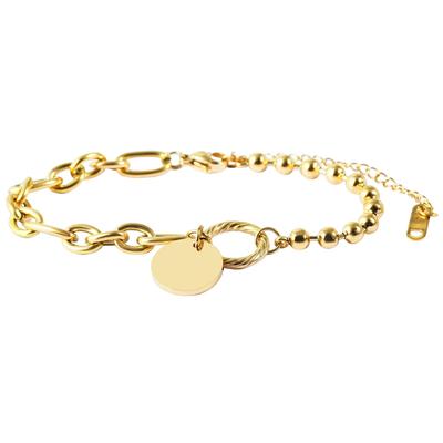 Armband ADELIA´S "Armband – Münze aus Edelstahl 17+3 cm", gold, Armbänder, Damen, 20cm, Edelstahl, Armband, Zum Verschenken an Menschen, die Ihnen am Herzen liegen