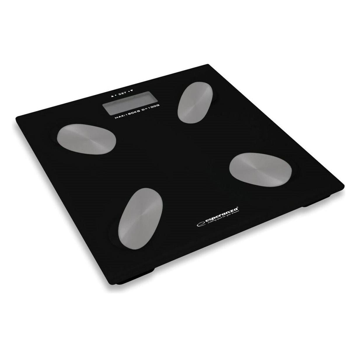 Esperanza EBS022K Personenwaage Elektronische Personenwaage Quadratisch Schwarz (180 kg) (EBS022K)
