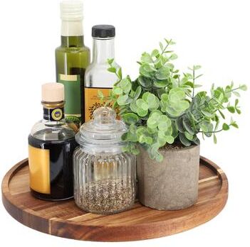 MegaChef 12 Inch Acacia Wood Lazy Susan Tray