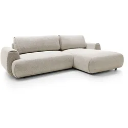ECKSOFA ZEST Beige Geflochtener Stoff mit Schlaffunktion