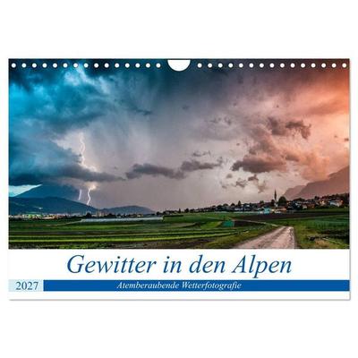 Gewitter in den Alpen (Wandkalender 2027 DIN A4 quer), CALVENDO Monatskalender