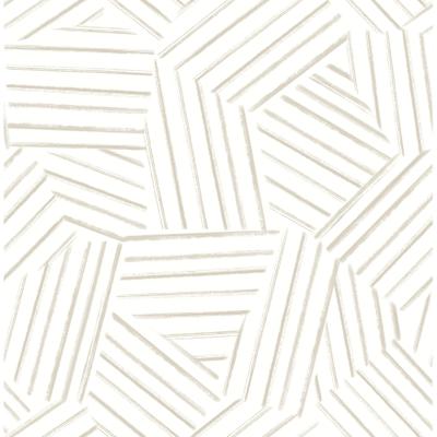 A-Street Prints Helene Taupe Geometric Lines Wallpaper