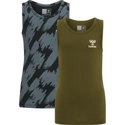 HUMMEL hmlNOLAN TANK TOP 2-PACK dark olive 122/128