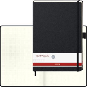 Brunnen Notizbuch Kompagnon Klassik, Karton Hardcover, schwarz, 96 Blatt / 192 Seiten, 80 g/m², dotted, A4