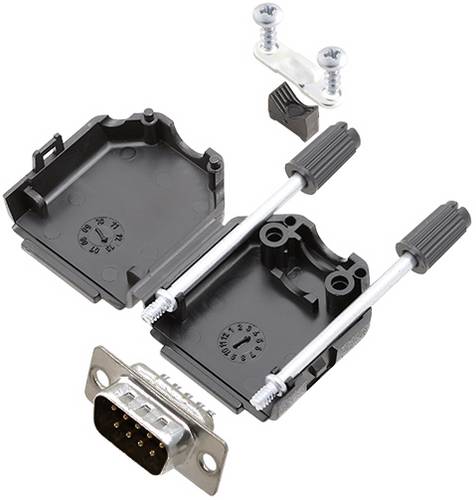 TRU COMPONENTS TCDPPK09BKDMPK 7708820K D-SUB Stiftleisten-Set 180° Polzahl: 9 Lötkelch