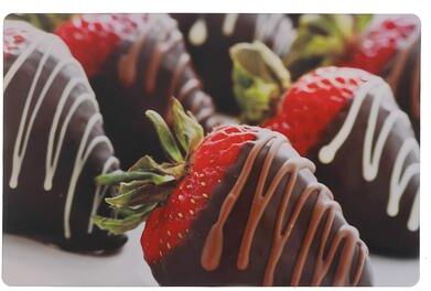 IH Casa Decor Plastic Placemat Chocolate Covered Strawberry - Set of 12