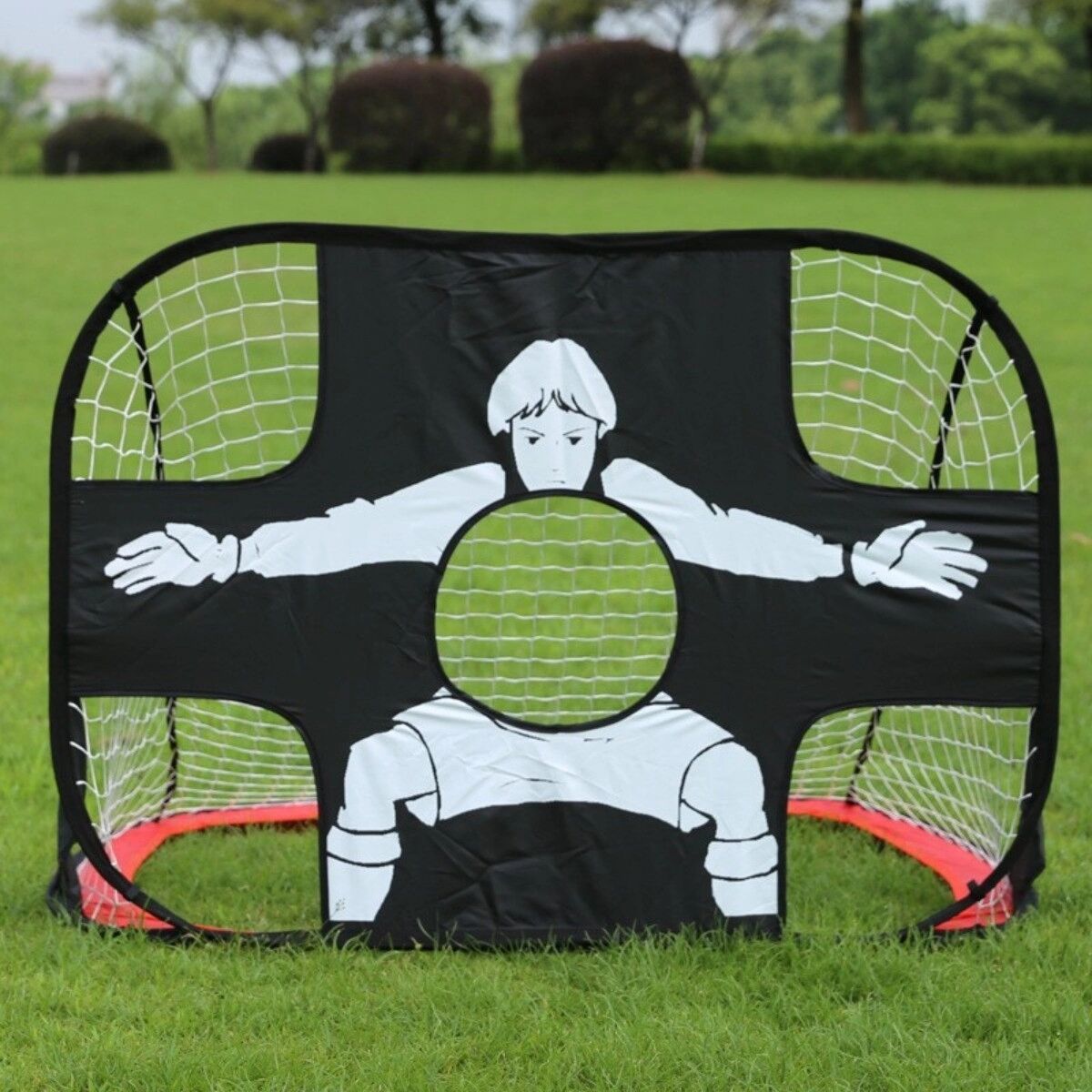 INF Tragbares Pop-up-Fußballtor mit Rebound-Rahmen, Nylon & Oxford-Gewebe, Stahl-Draht — 120cm x 80cm x 80cm