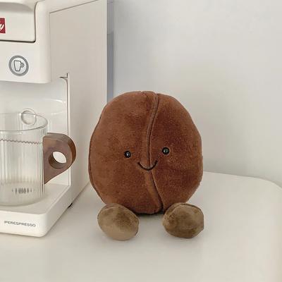 Inspire Daily Merch Adorable Jellycat Simulated Coffee Bean Plushie, Soft Doll, Brown Coffee Food Toy, Perfect Xmas Gift coffee Bean 13cm Including Feet