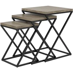 EGLO, Couchtisch + Beistelltisch, Beistelltisch Clonmany 3er Set, Tiefe: 35 cm, Breite (35 x 35 x 45 cm)