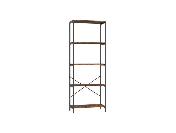 HOMCOM 5-Tier Bookshelf Industrial Bookcase with Metal Frame - Rustic Brown and Black