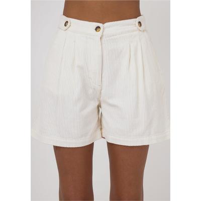 Shorts FRESHLIONS "Isabella", Damen, Gr. S, EURO-Größen, weiß, 100% Baumwolle, unifarben, kurz, Hosen Shorts, im klassischen Design