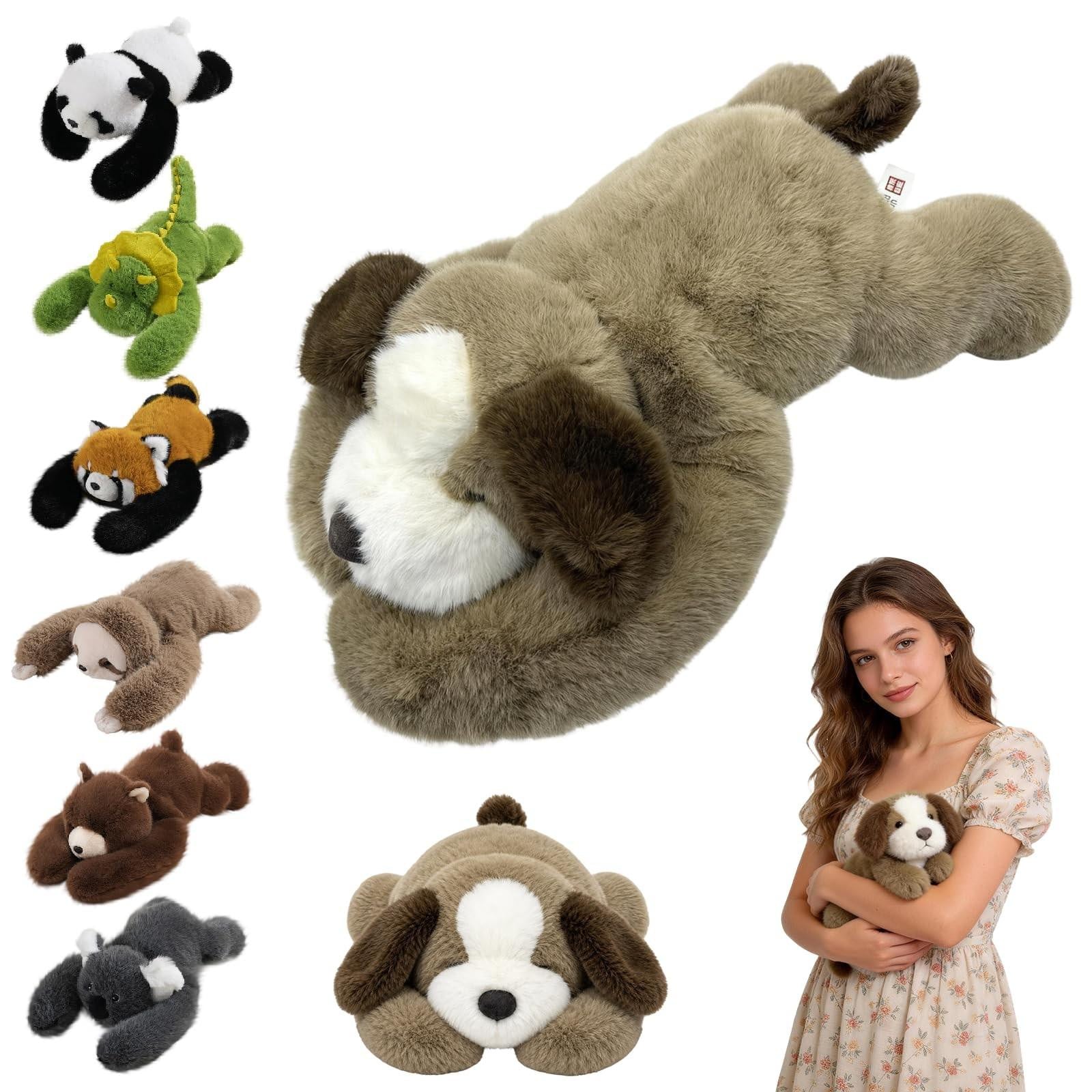 Gewogen Pluche Hond Knuffel voor Comfort en Ontspanning, 30 cm
