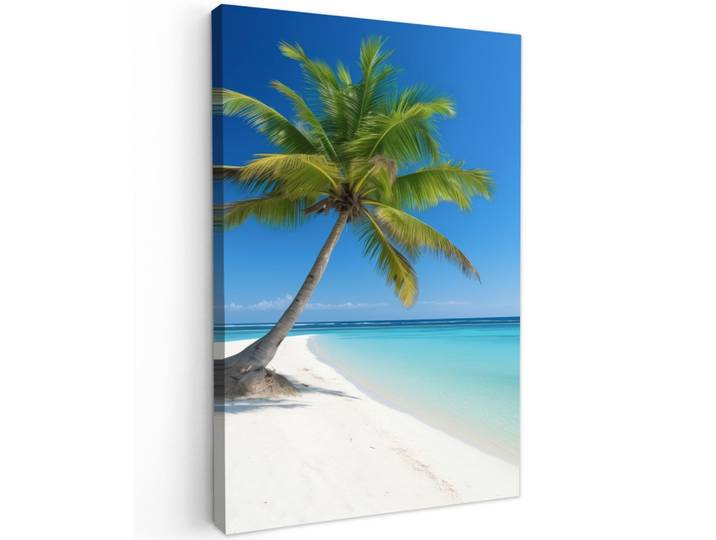 LEINWANDBILD Strand - Palme - Tropisch - Meer Wanddeko 40x60 cm