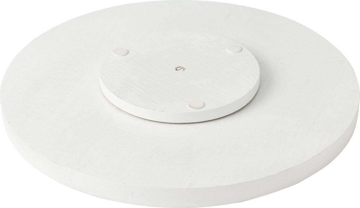 J-Line Plateau Draaiend Rund Houten Plateau Wit/Groen