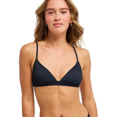 Triangel-Bikini-Top ROXY "Roxy Love Fixed Tri", Damen, Gr. XL, schwarz (anthrazit), Obermaterial: 91% Nylon, 9% Elasthan., Bikini-Oberteile