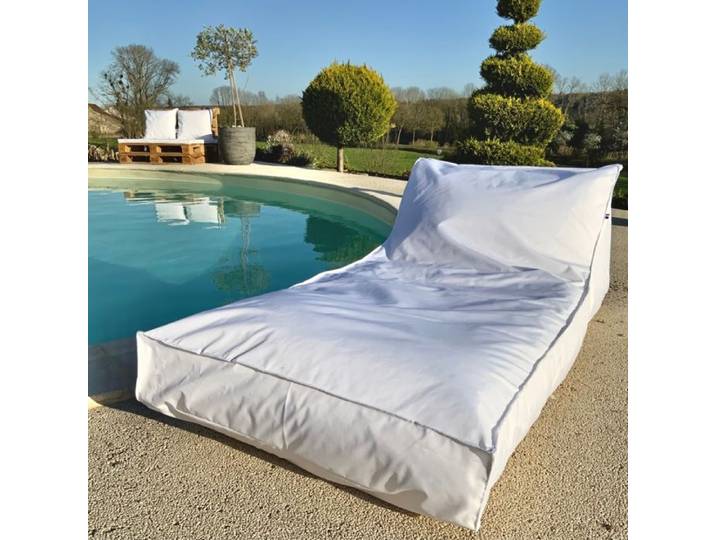 Matelas bain de soleil en microbille Blanc 160x65 cm