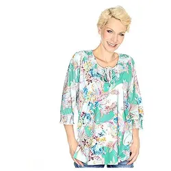 IN-PRINT Shirt 3/4 Arm Tropfenausschnitt Floraldruck