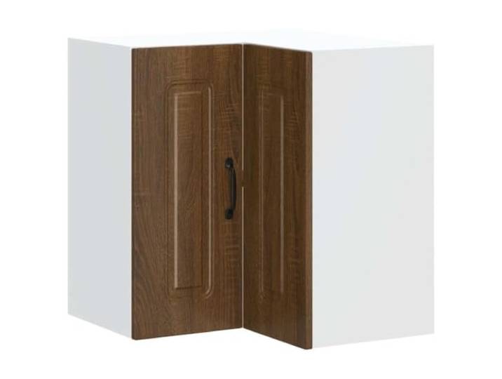 HKTMGDNG Küchen Eckhängeschrank Kalmar Holzwerkstoff Braun Eichen-Optik Wandschrank für Küche und Speisekammer: Nutzen Sie Ecken optimal aus und schaffen Sie saubere Ablageflächen im Raum.