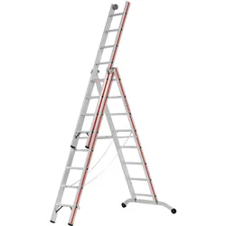 Hymer Stufenmehrzweckleiter mit Wandlaufrollen 3x8 Sprossen/Stufen